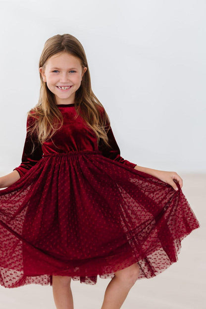 Cranberry Velvet Tutu Dress