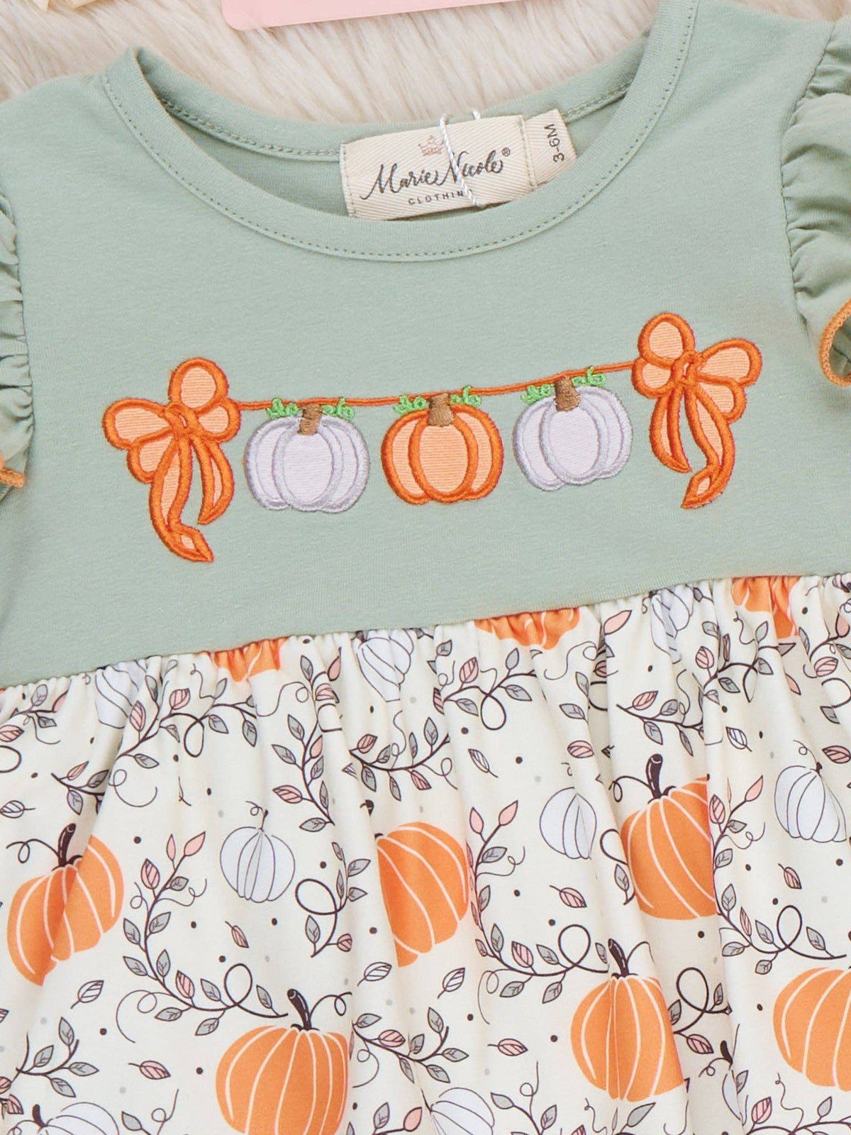 Pumpkin Patch Embroidered Bubble Romper