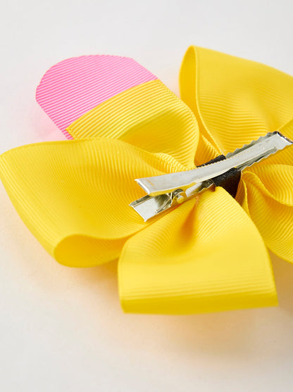 Back To School Pencil Bow 4.3 inch Hair Clip