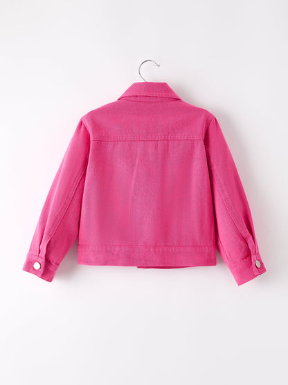 Hot Pink Fall Girls Denim Top