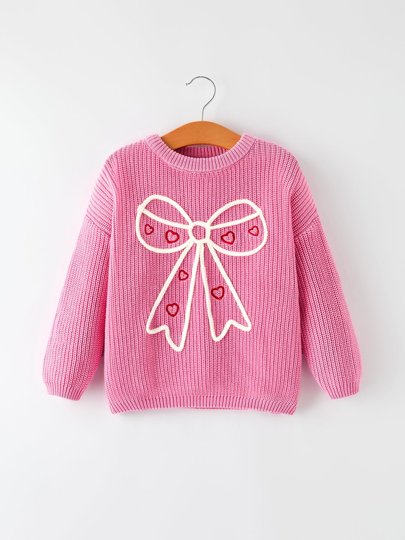 Valentine's Day Pink Baby Bow Sweater Cardigan