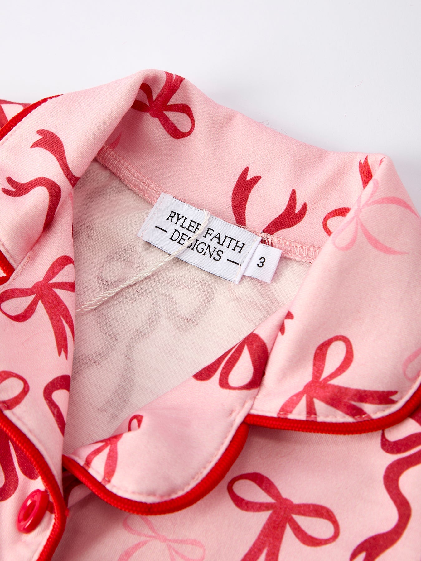 Bow Girls Pajama Set with Furry Trim