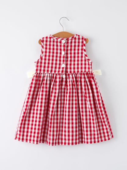 Dog Baseball Smocking Embroidery Dress