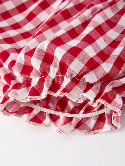 Baby Girls Bloomers Romper Set – Dog Baseball Smocking Embroidery Outfit