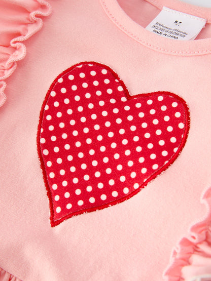 Valentine’s Day Sweetheart Pink Ruffle Girls Dress
