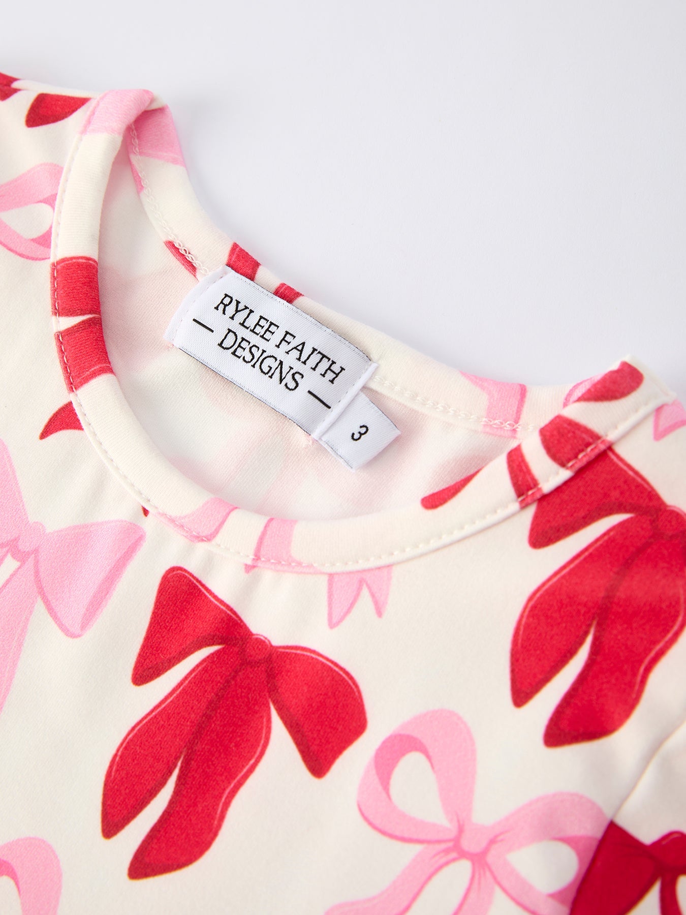 Valentine's Day Three-Piece Solid Red, Pink, Striped Dress