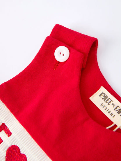 Valentine's Day "BE ❤ MINE" Embroidered Boy's Romper