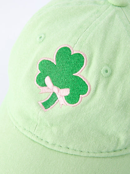 St. Patrick's Day Shamrock Embroidery Hat For Girls
