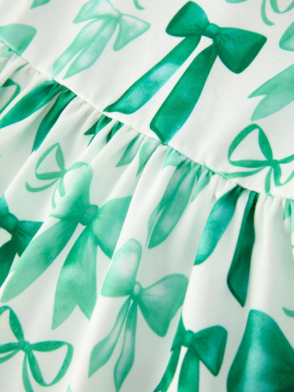 St. Patrick's Day Bow Top and Ruffled Leggings Girls Set