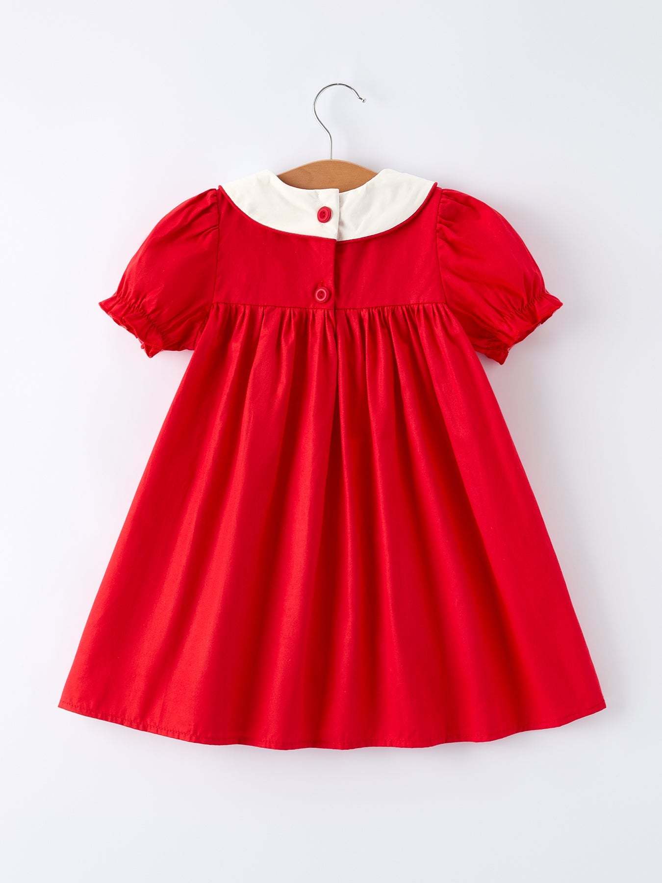 Red Ruffle Heart Embroidered Girls Dress - Valentine Style