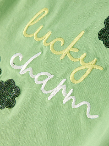 St. Patrick's Day Lucky Charm Green Tutu Skirt Set