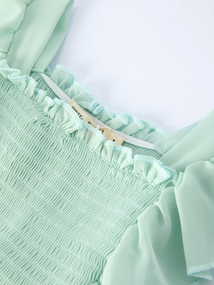 St. Patrick's Day Ombre Ruffle Dress for Girls – Green Gradient Layers