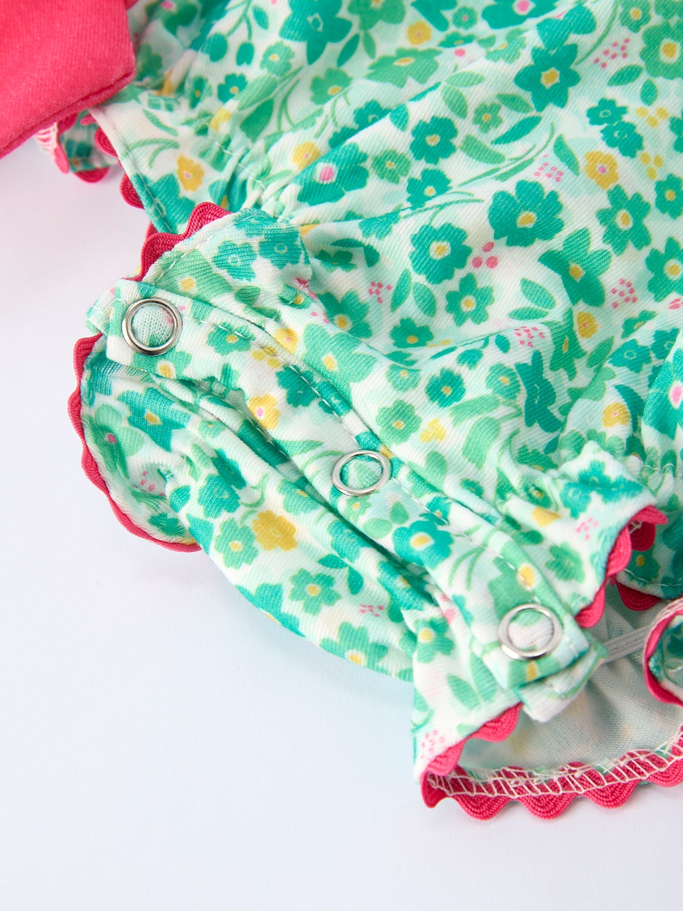 St. Patrick’s Day Shamrock Bow Smocked Baby Girl Romper