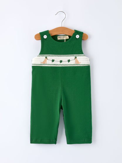 Boys St. Patrick’s Day Shamrock Puppy Smocked Romper