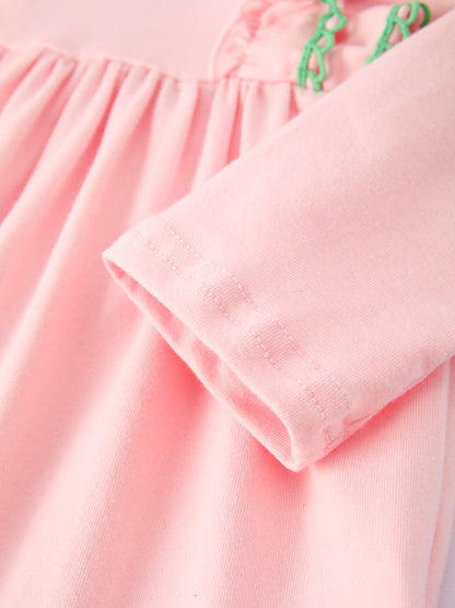 Girls St. Patrick’s Day Shamrock Applique Ruffle Girls Dress