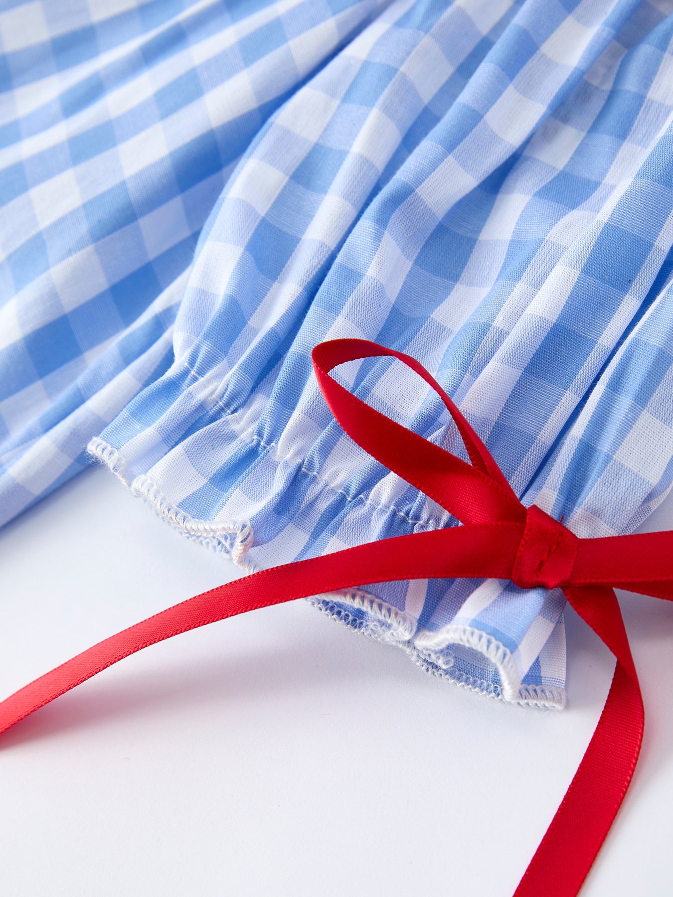 Girls Summer Strawberry Bow Embroidered Smocked Dress