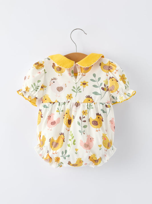 Spring Chick Scallop Short-Sleeve Girl Dress
