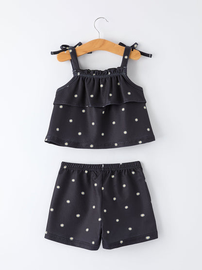 Summer Daisy Girls Bow Ruffle Set