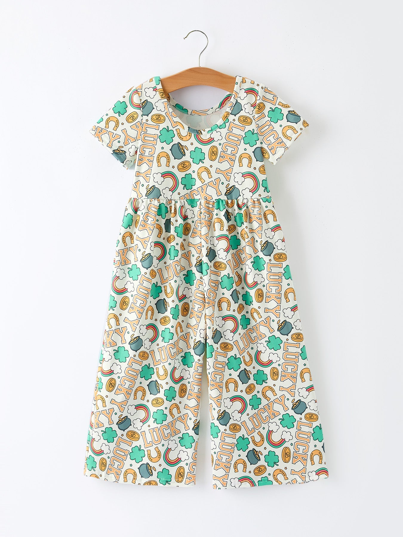 St Patrick's Day Shamrock Girl Jumpsuit