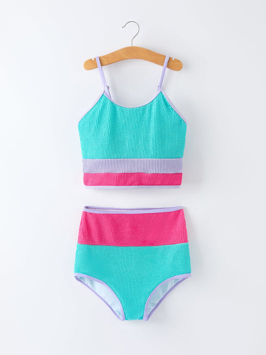 Mommy me "Blue and Red Stripes" Women's Swimsuit