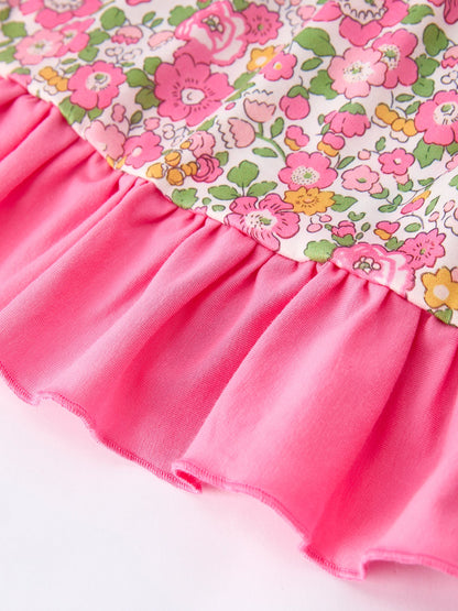 "DADDY'S GIRL" Bow Embroidered Ruffle Collar Girl Dress