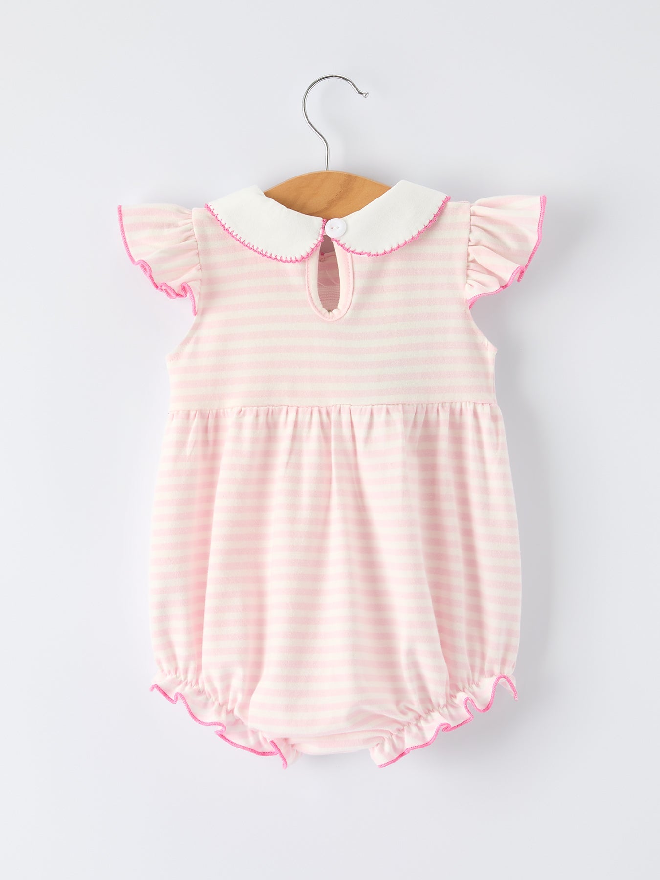 Strawberry Girl Romper Ruffle Peter Pan Collar
