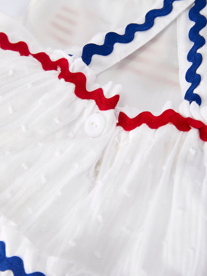 4th of July Flag Girl Tiered Ruffle Dress