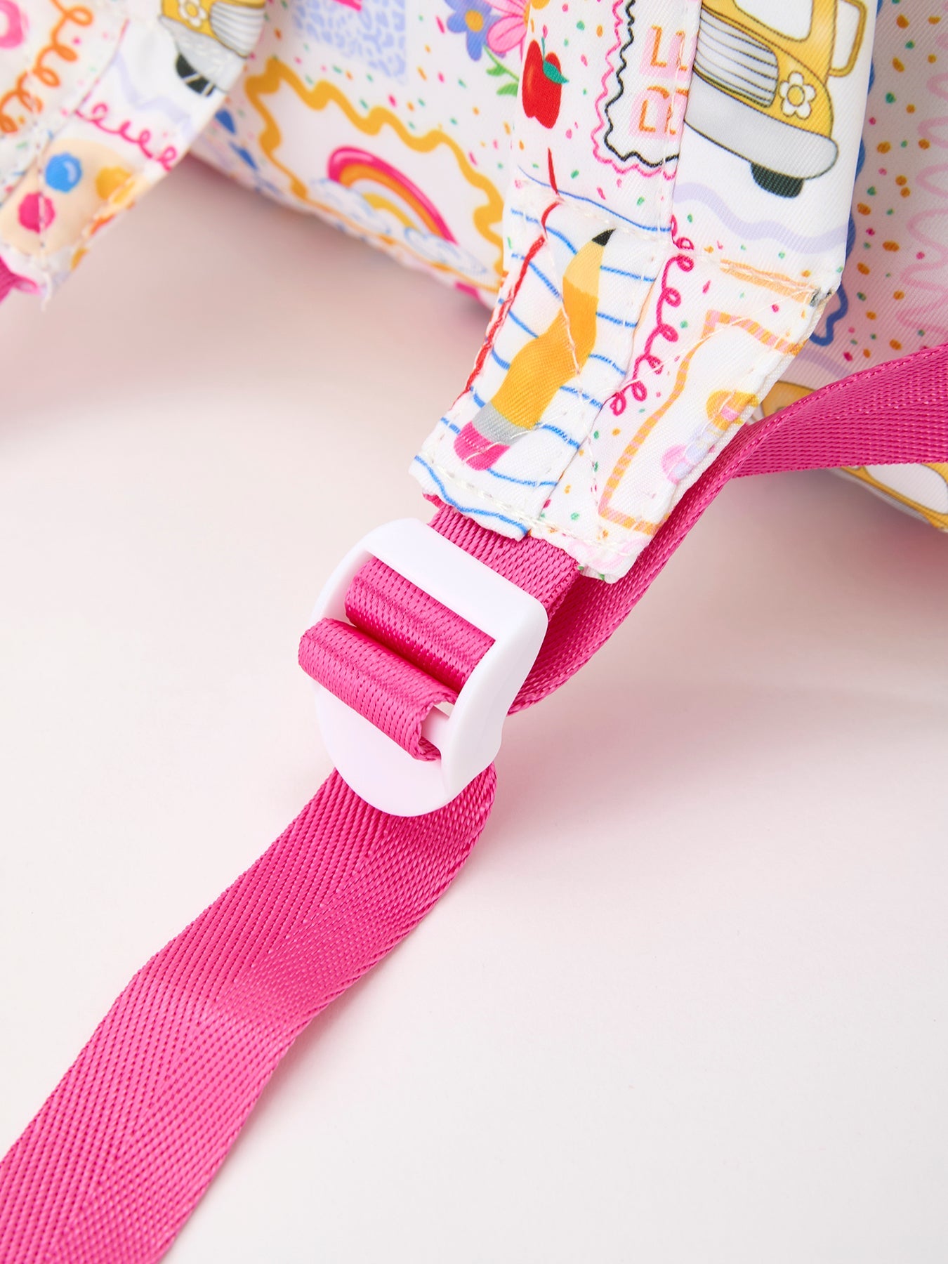 Back to School Print Girls Backpack Ruffle Bag