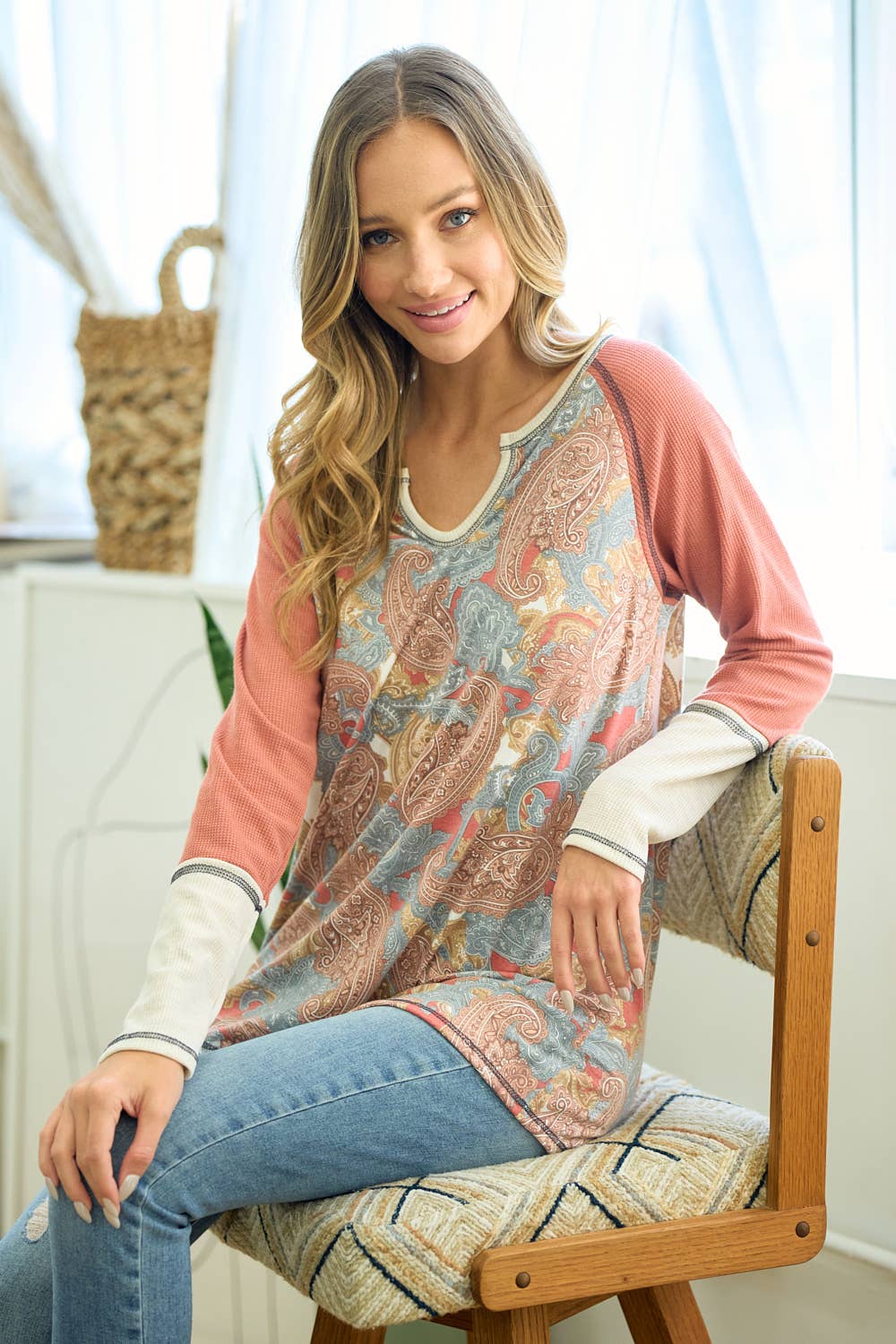 Feel the Vibe Abstract Print Top