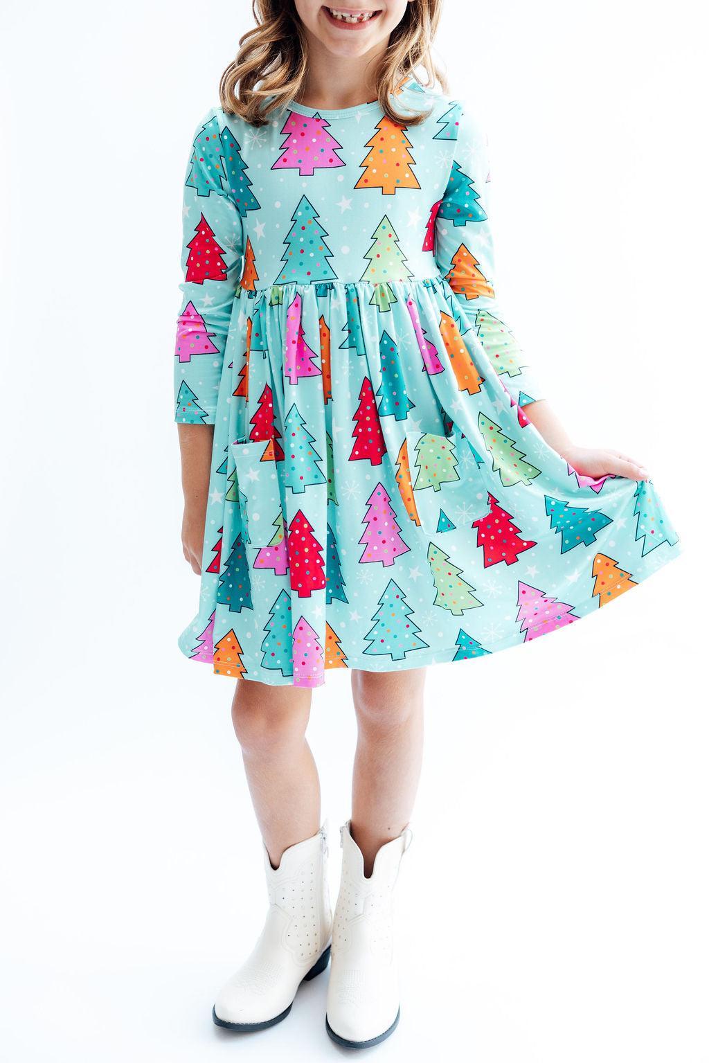 Oh Christmas Tree L/S Pocket Twirl Dress