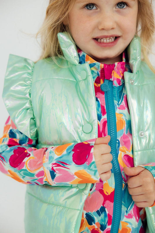 Mint Iridescent Puffer Vest