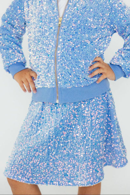 Light Blue Velvet Sequin Jacket