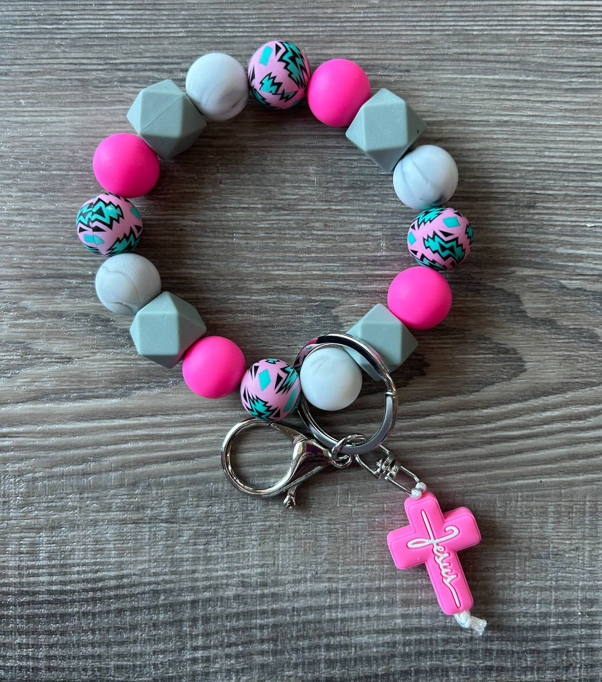 Faith Jesus Cross Wristlet Keychain