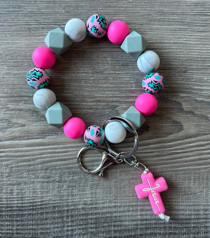 Faith Jesus Cross Wristlet Keychain