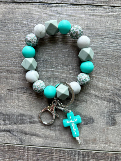 Faith Jesus Cross Wristlet Keychain