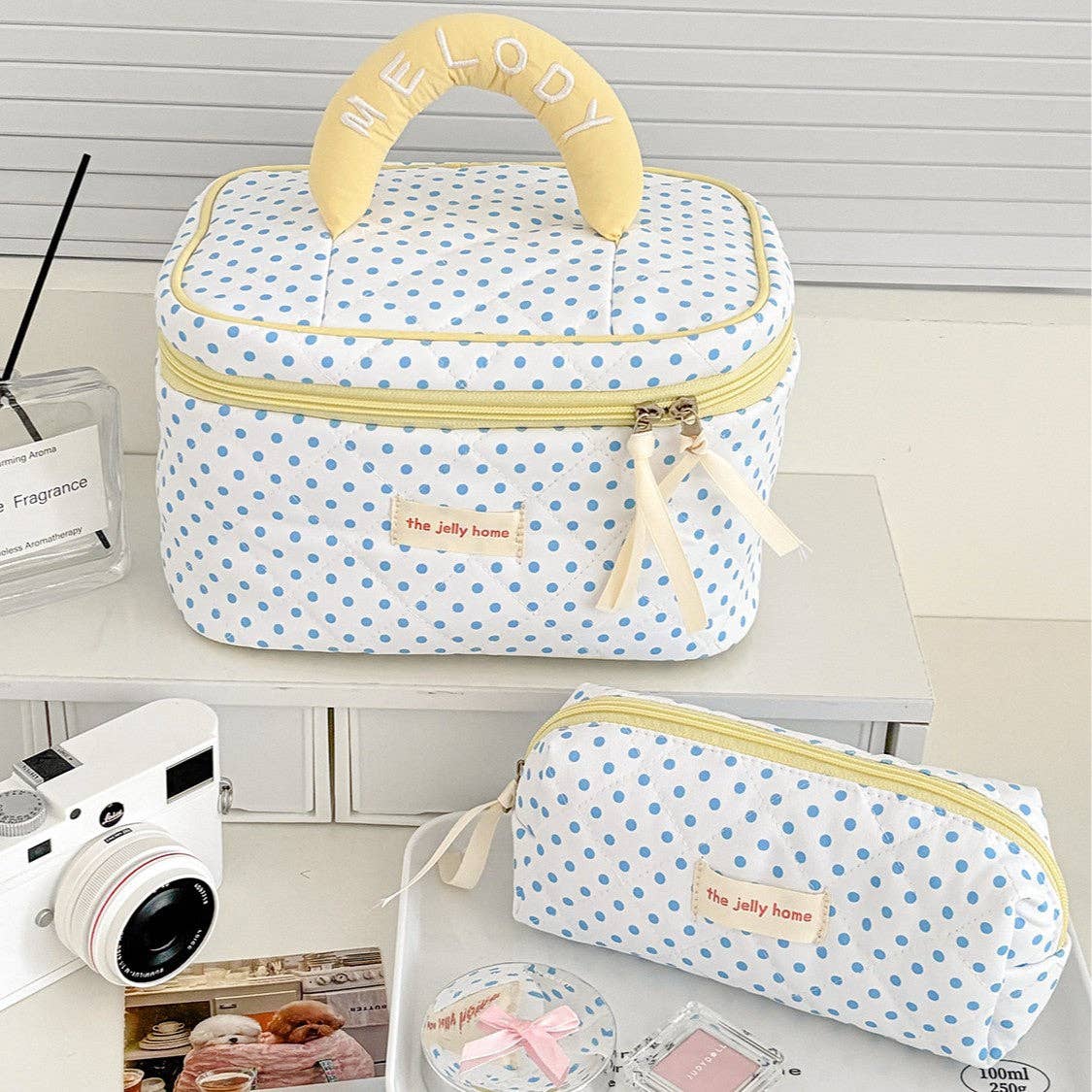 Cute Polka Dots Large Capacity Makeup Bag