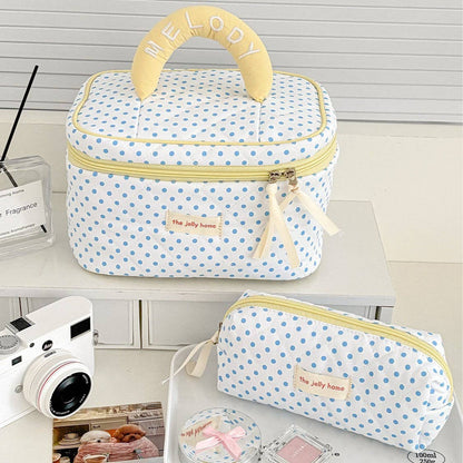 Cute Polka Dots Large Capacity Makeup Bag