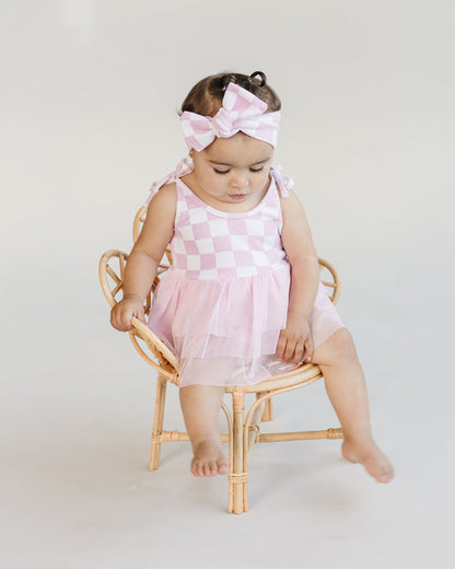 Tutu Romper | Checkered Pink