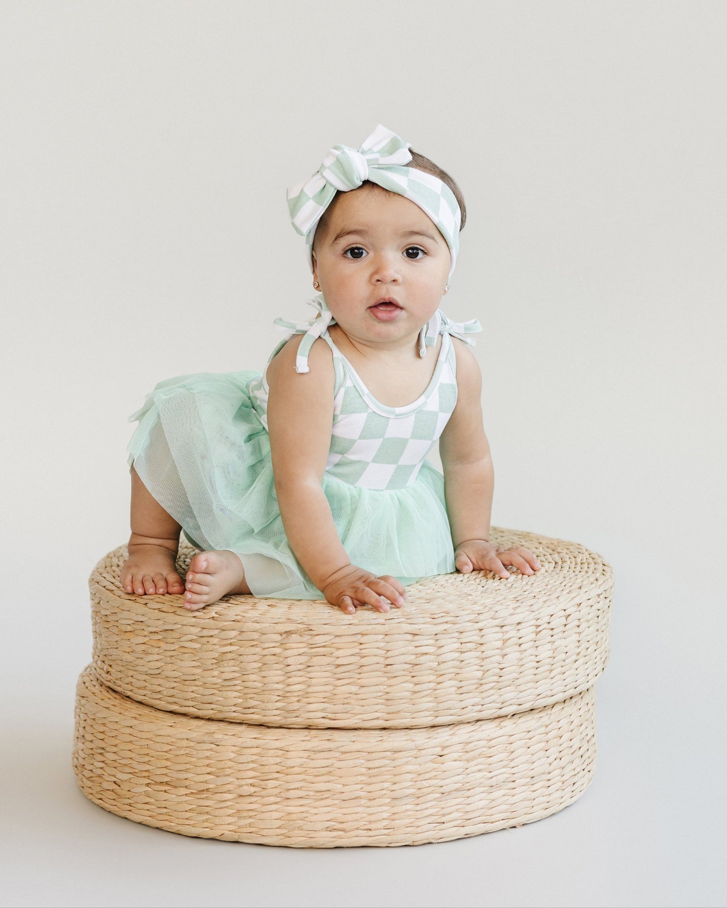 Tutu Romper | Checkered Mint