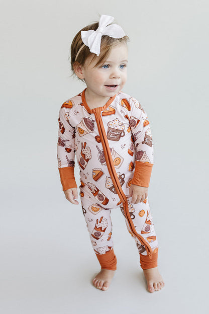 Bamboo Zip Romper | Pumpkin Spice