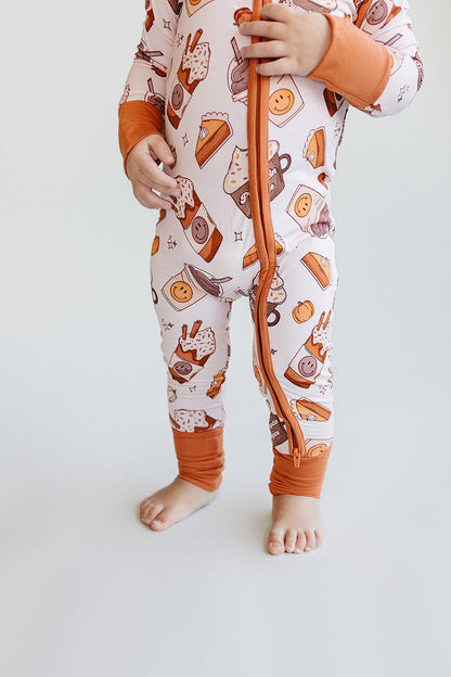 Bamboo Zip Romper | Pumpkin Spice