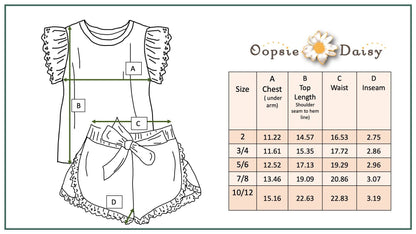 Girls Pink Checkered Lace Ruffle Summer Short Set