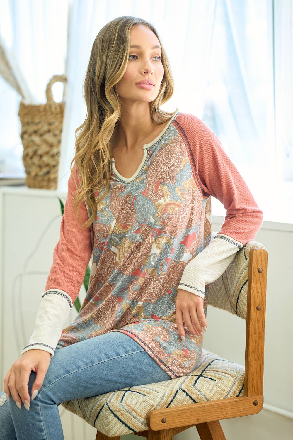 Feel the Vibe Abstract Print Top