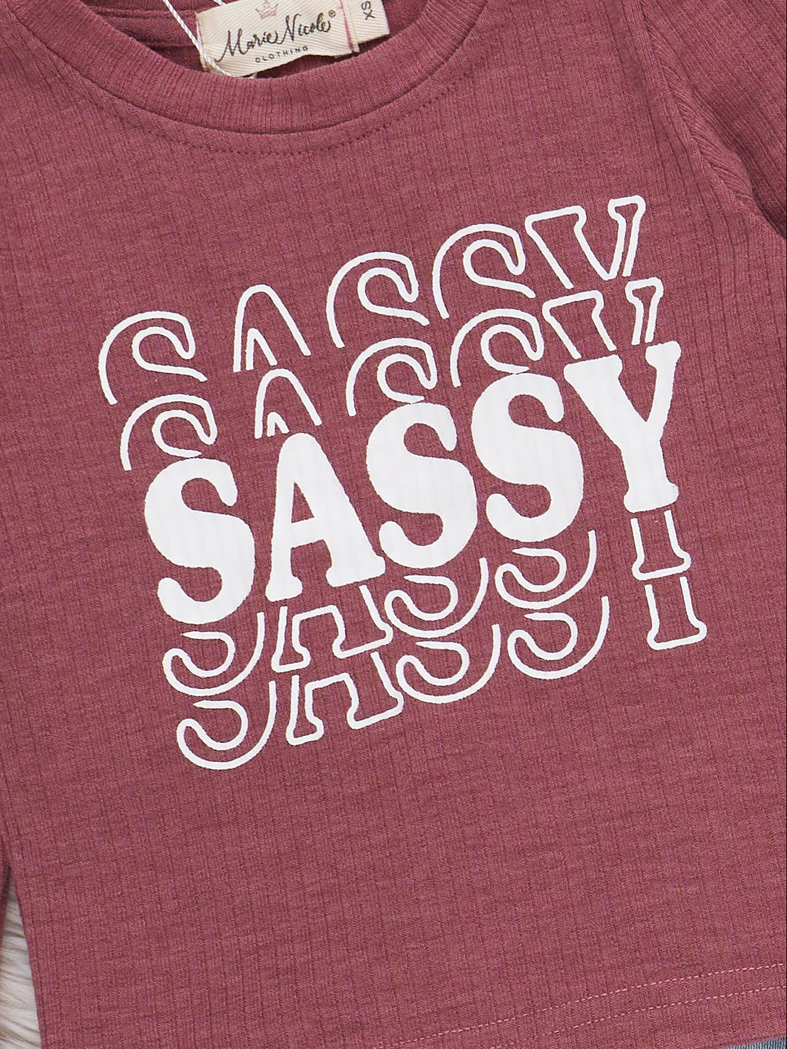 "SASSY" Denim Bell Bottom Outfit