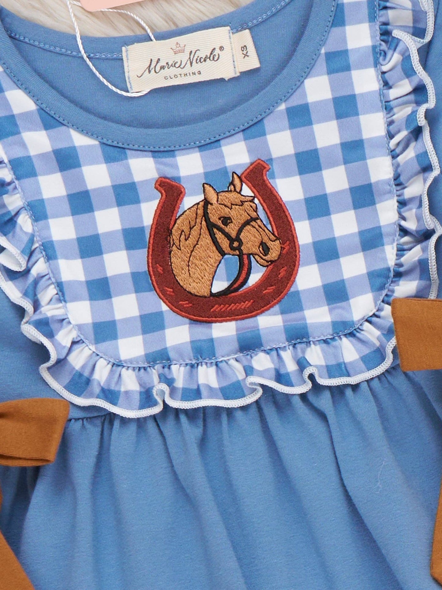 Lucky Horse Embroidered Ruffle Outfit
