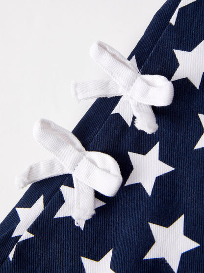 4th of july Patriotic Star Stripe Bow Flare Pants