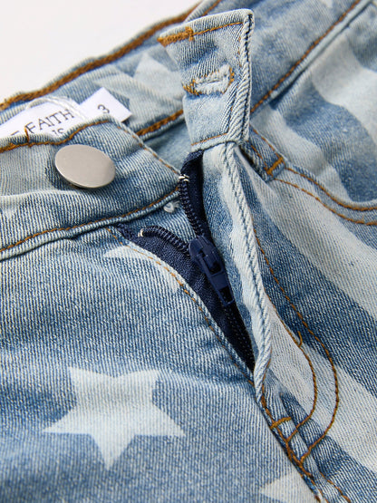 4th of July Patriotic Star Stripe Flare Jeans