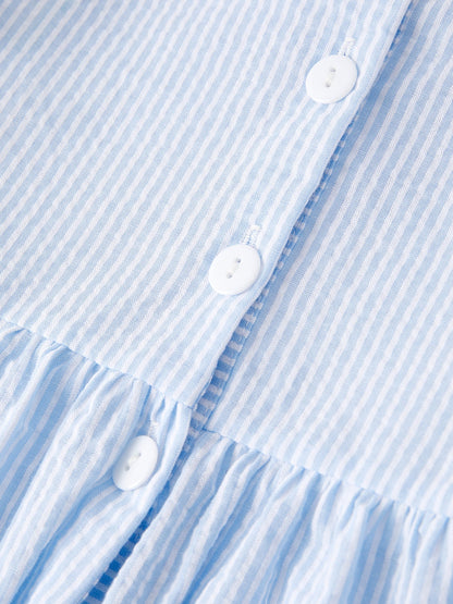 4th of july Girls' Smocking Star Embroidered Dress