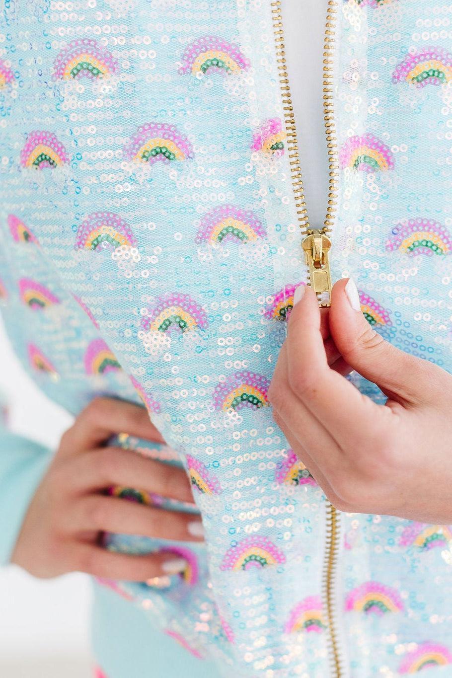 Mint Rainbow Sequin Jacket
