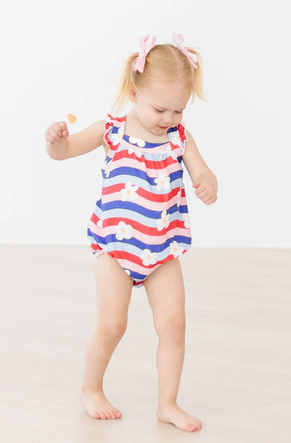 July Vibes Ruffle Cross Back Romper